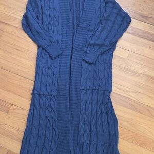 Women's Blue Cable Knit Sweater